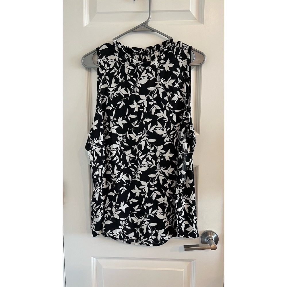 MTS Floral Black and White Tank